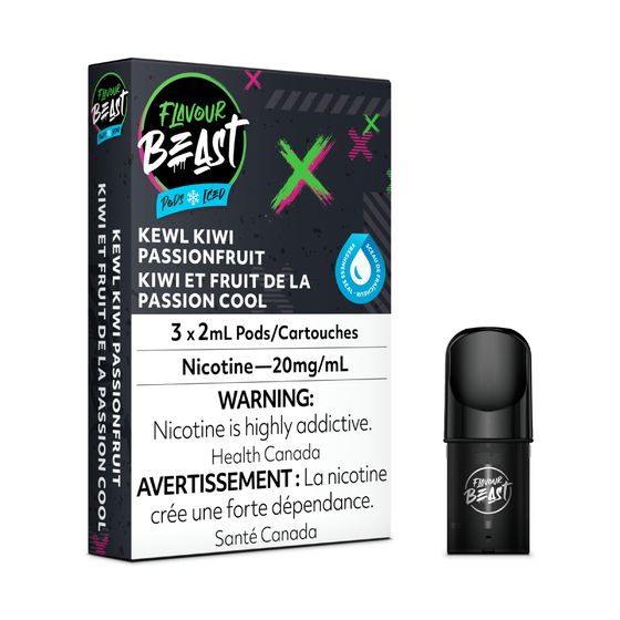 [Vape Pods] Flavour Beast - Kewl Kiwi Passionfruit Iced (3pk)