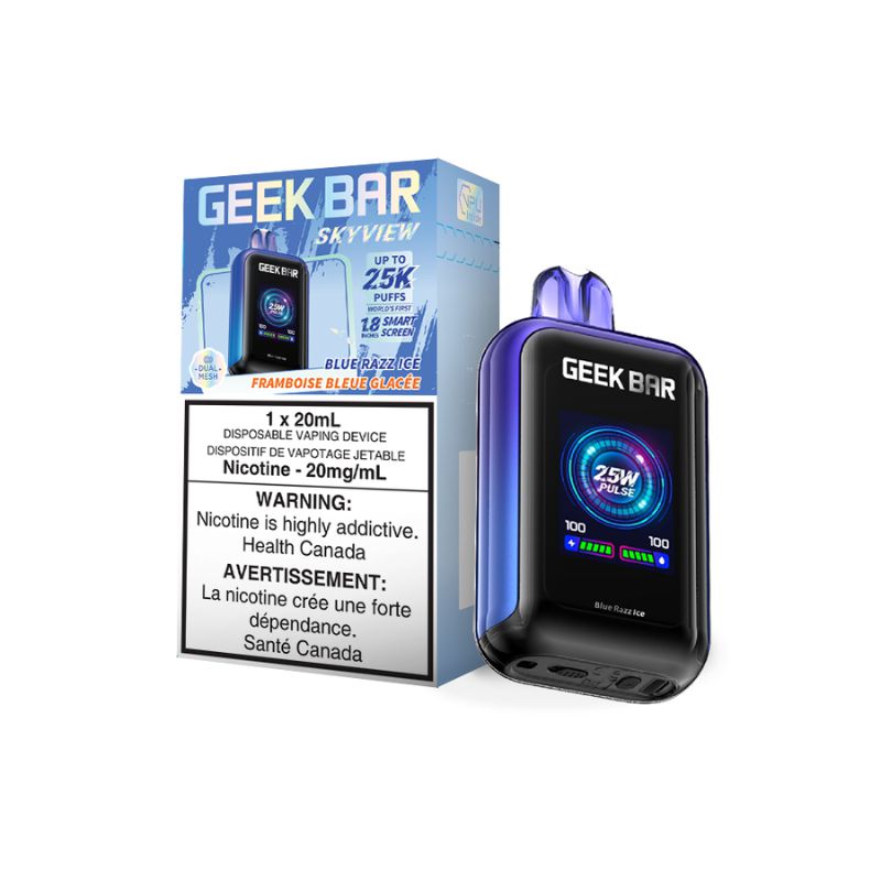 [Disposables] Geek Bar Skyview - Blue Razz Ice Disposable Pod Systems Vancouver Toronto Calgary Richmond Montreal Kingsway Winnipeg Quebec Coquitlam Canada Canadian Vapes Shop Free Shipping E-Juice Mods Nic Salt