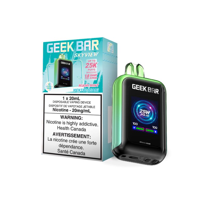 [Disposables] Geek Bar Skyview - Miami Mint Disposable Pod Systems Vancouver Toronto Calgary Richmond Montreal Kingsway Winnipeg Quebec Coquitlam Canada Canadian Vapes Shop Free Shipping E-Juice Mods Nic Salt