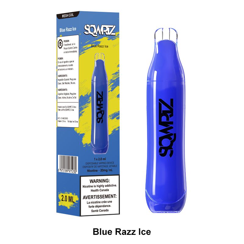 [Disposables] SQWRTZ - Blue Razz Disposable Pod Systems Vancouver Toronto Calgary Richmond Montreal Kingsway Winnipeg Quebec Coquitlam Canada Canadian Vapes Shop Free Shipping E-Juice Mods Nic Salt