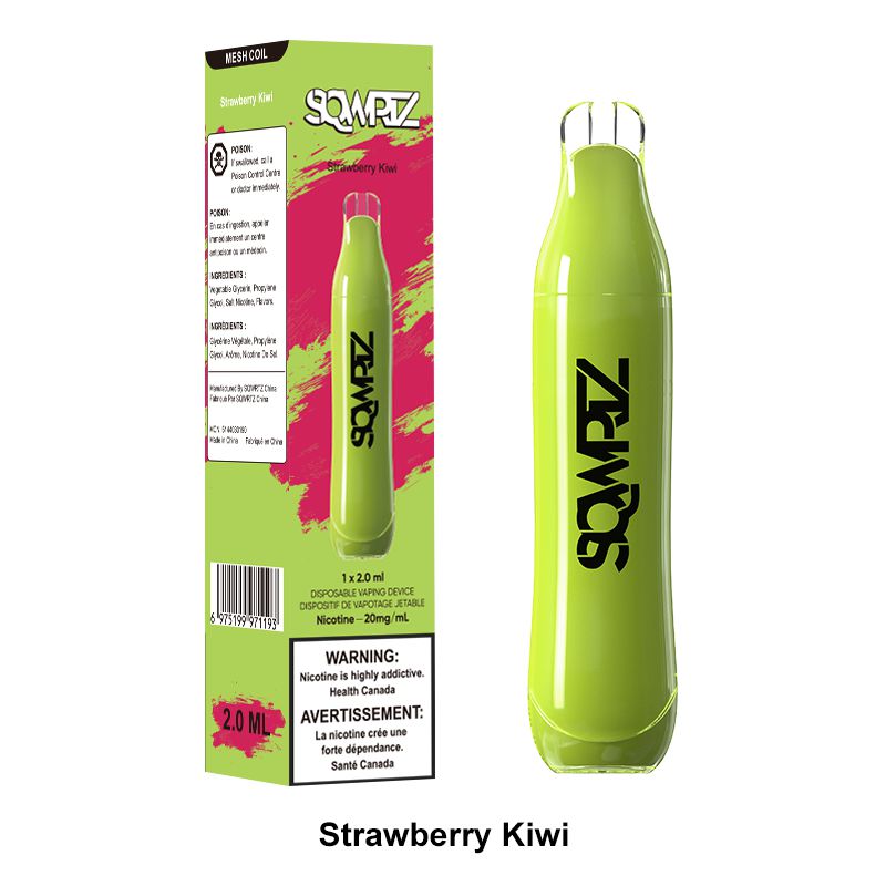 [Disposables] SQWRTZ - Strawberry Kiwi Disposable Pod Systems Vancouver Toronto Calgary Richmond Montreal Kingsway Winnipeg Quebec Coquitlam Canada Canadian Vapes Shop Free Shipping E-Juice Mods Nic Salt