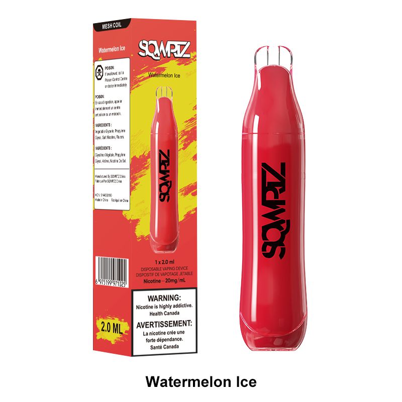 [Disposables] SQWRTZ - Watermelon Ice Disposable Pod Systems Vancouver Toronto Calgary Richmond Montreal Kingsway Winnipeg Quebec Coquitlam Canada Canadian Vapes Shop Free Shipping E-Juice Mods Nic Salt