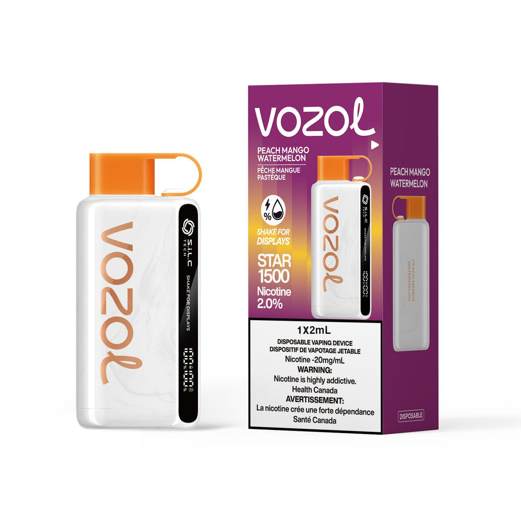 [Disposables] Vozol - Peach Mango Watermelon Disposable Pod Systems Vancouver Toronto Calgary Richmond Montreal Kingsway Winnipeg Quebec Coquitlam Canada Canadian Vapes Shop Free Shipping E-Juice Mods Nic Salt