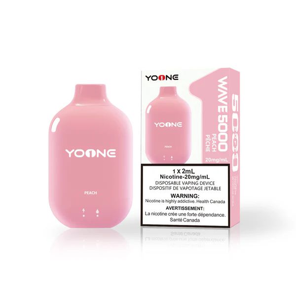 [Disposables] Yoone Wave 5000 - Peach Disposable Pod Systems Vancouver Toronto Calgary Richmond Montreal Kingsway Winnipeg Quebec Coquitlam Canada Canadian Vapes Shop Free Shipping E-Juice Mods Nic Salt