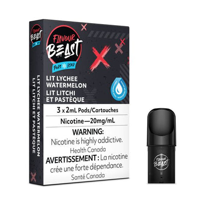 [Vape Pods] Flavour Beast - Lit Lychee Watermelon Iced (3pk) Vape Pods