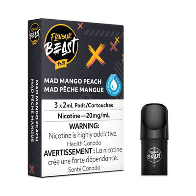 [Vape Pods] Flavour Beast - Mad Mango Peach (3pk) Vape Pods