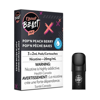 [Vape Pods] Flavour Beast - Packin' Peach Berry (Pop'n Peach Berry) (3pk) Vape Pods