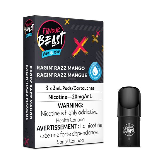 [Vape Pods] Flavour Beast - Ragin' Razz Mango Iced (3pk) Vape Pods Vancouver Toronto Calgary Richmond Montreal Kingsway Winnipeg Quebec Coquitlam Canada Canadian Vapes Shop Free Shipping E-Juice Mods Nic Salt