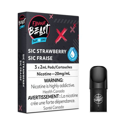 [Vape Pods] Flavour Beast - Sic Strawberry Iced (3pk) Vape Pods