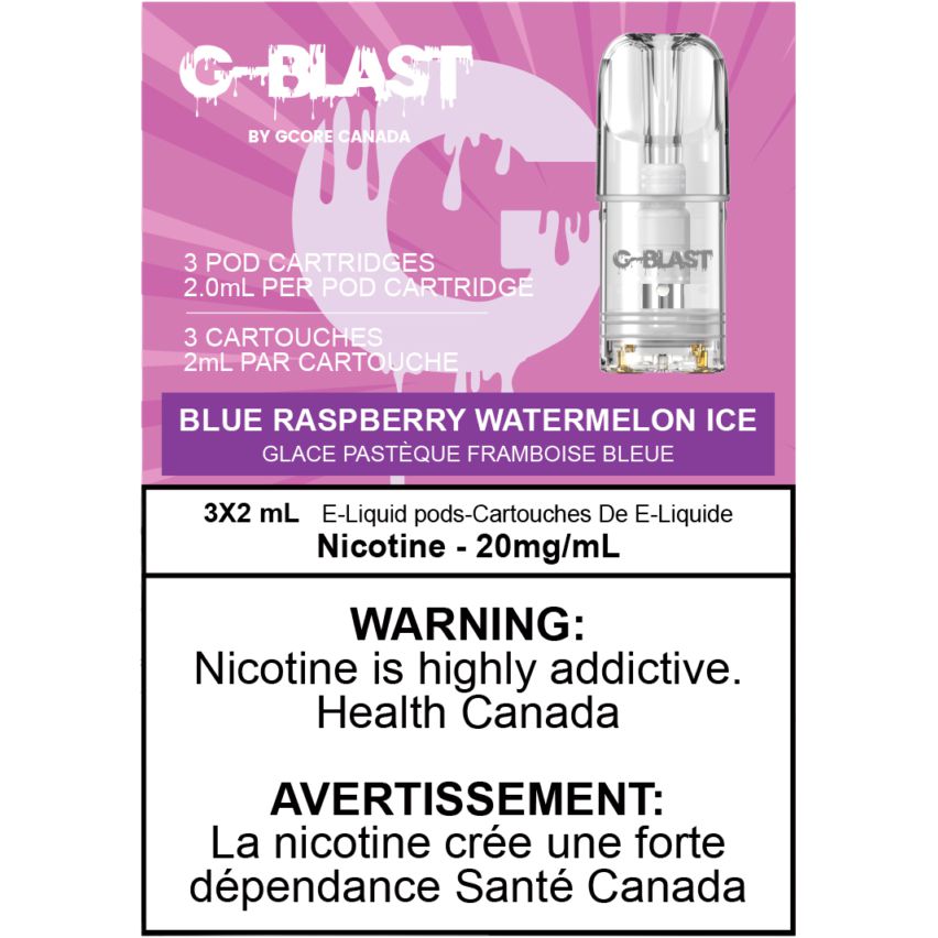 [Vape Pods] G-Blast - Blue Raspberry Watermelon Ice (3pk) Vape Pods Vancouver Toronto Calgary Richmond Montreal Kingsway Winnipeg Quebec Coquitlam Canada Canadian Vapes Shop Free Shipping E-Juice Mods Nic Salt