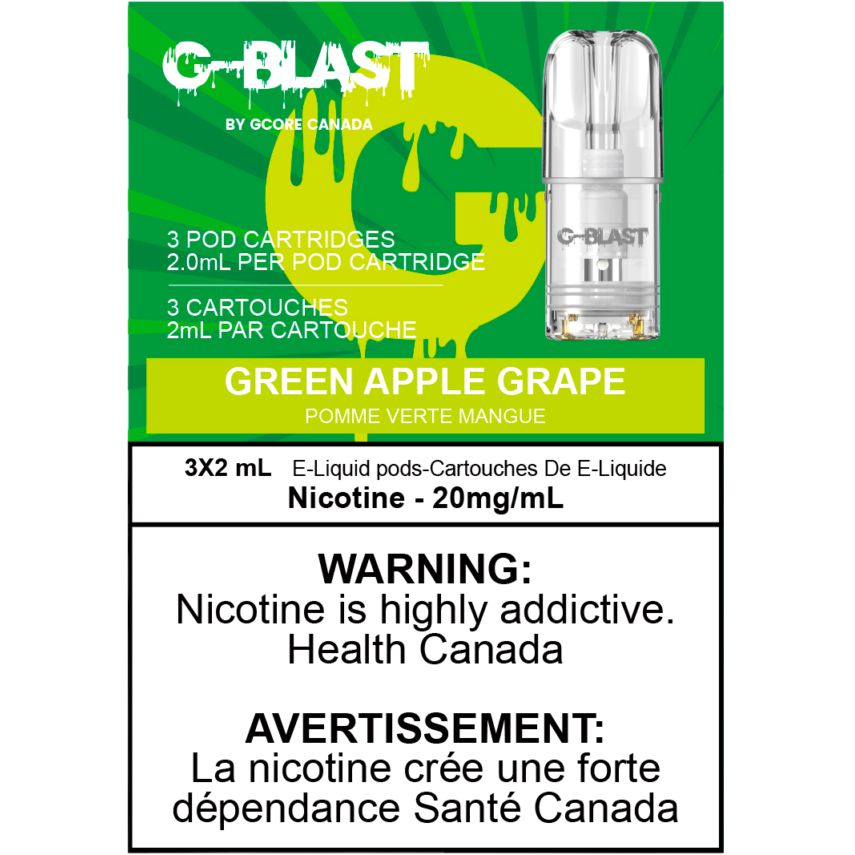 [Vape Pods] G-Blast - Green Apple Grape (3pk) Vape Pods Vancouver Toronto Calgary Richmond Montreal Kingsway Winnipeg Quebec Coquitlam Canada Canadian Vapes Shop Free Shipping E-Juice Mods Nic Salt