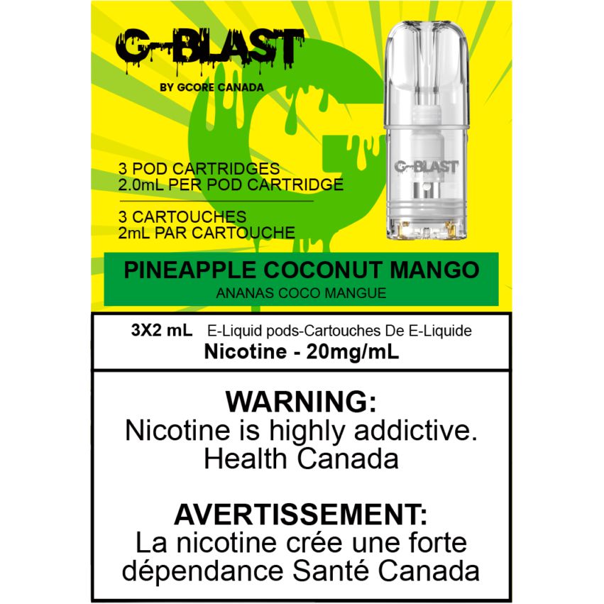 [Vape Pods] G-Blast - Pineapple Coconut Mango (3pk) Vape Pods Vancouver Toronto Calgary Richmond Montreal Kingsway Winnipeg Quebec Coquitlam Canada Canadian Vapes Shop Free Shipping E-Juice Mods Nic Salt