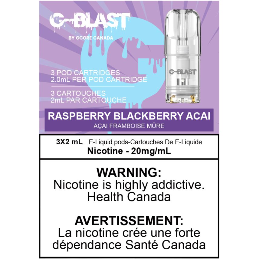 [Vape Pods] G-Blast - Raspberry Blackberry Acai (3pk) Vape Pods Vancouver Toronto Calgary Richmond Montreal Kingsway Winnipeg Quebec Coquitlam Canada Canadian Vapes Shop Free Shipping E-Juice Mods Nic Salt