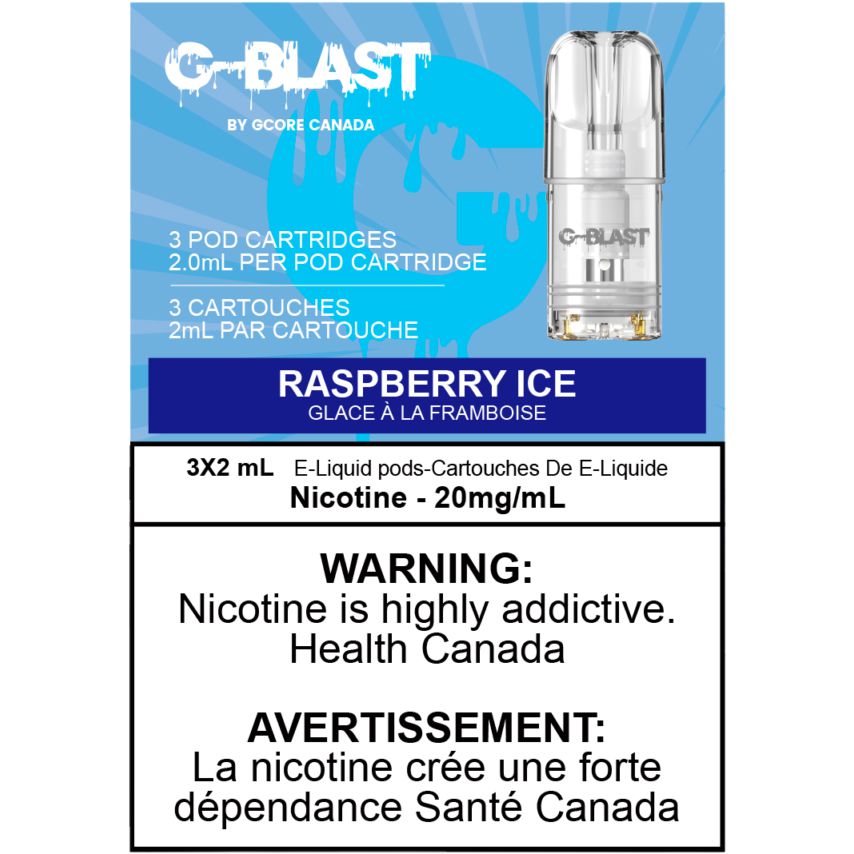 [Vape Pods] G-Blast - Raspberry Ice (3pk) Vape Pods Vancouver Toronto Calgary Richmond Montreal Kingsway Winnipeg Quebec Coquitlam Canada Canadian Vapes Shop Free Shipping E-Juice Mods Nic Salt