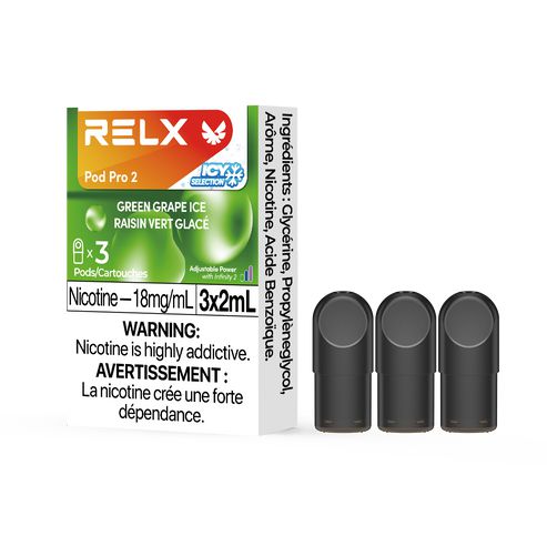 [Vape Pods] RELX Infinity Pro - Green Grape Ice (3pk) Vape Pods Vancouver Toronto Calgary Richmond Montreal Kingsway Winnipeg Quebec Coquitlam Canada Canadian Vapes Shop Free Shipping E-Juice Mods Nic Salt