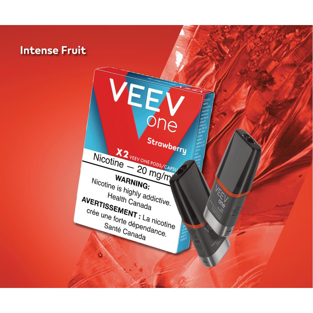 [Vape Pods] VEEV One Pod - Strawberry (2pk) Vape Pods Vancouver Toronto Calgary Richmond Montreal Kingsway Winnipeg Quebec Coquitlam Canada Canadian Vapes Shop Free Shipping E-Juice Mods Nic Salt