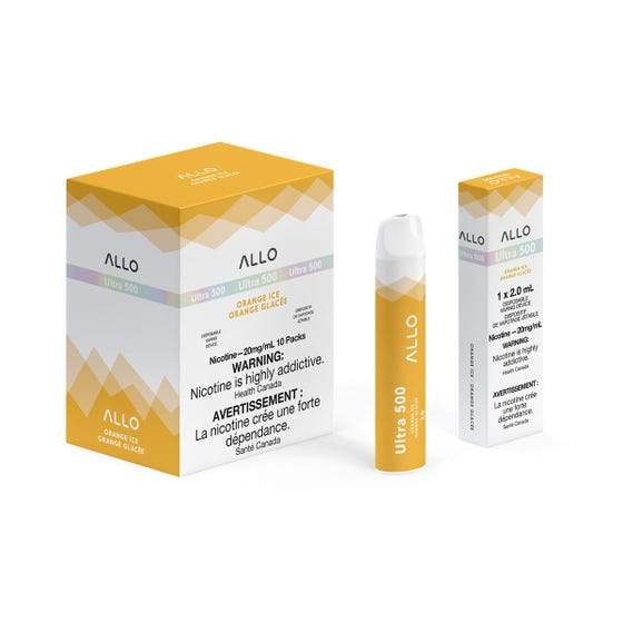 [Disposables] ALLO Ultra 500 - Orange Ice Disposable Pod Systems Vancouver Toronto Calgary Richmond Montreal Kingsway Winnipeg Quebec Coquitlam Canada Canadian Vapes Shop Free Shipping E-Juice Mods Nic Salt