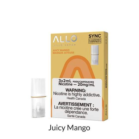 [Vape Pods] ALLO Sync - Juicy Mango (3pk) Vape Pods Vancouver Toronto Calgary Richmond Montreal Kingsway Winnipeg Quebec Coquitlam Canada Canadian Vapes Shop Free Shipping E-Juice Mods Nic Salt