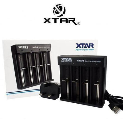 Xtar MC4 Quad Bay Charger With Wall Adapter Battery Chargers